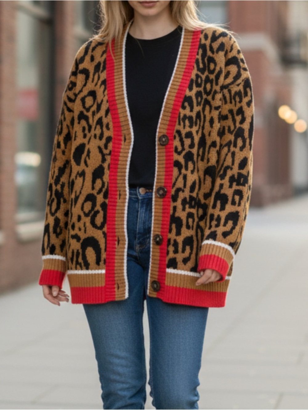 Future Collective x Kiliana Barfield Leopard cardigan - Picture 4 of 5